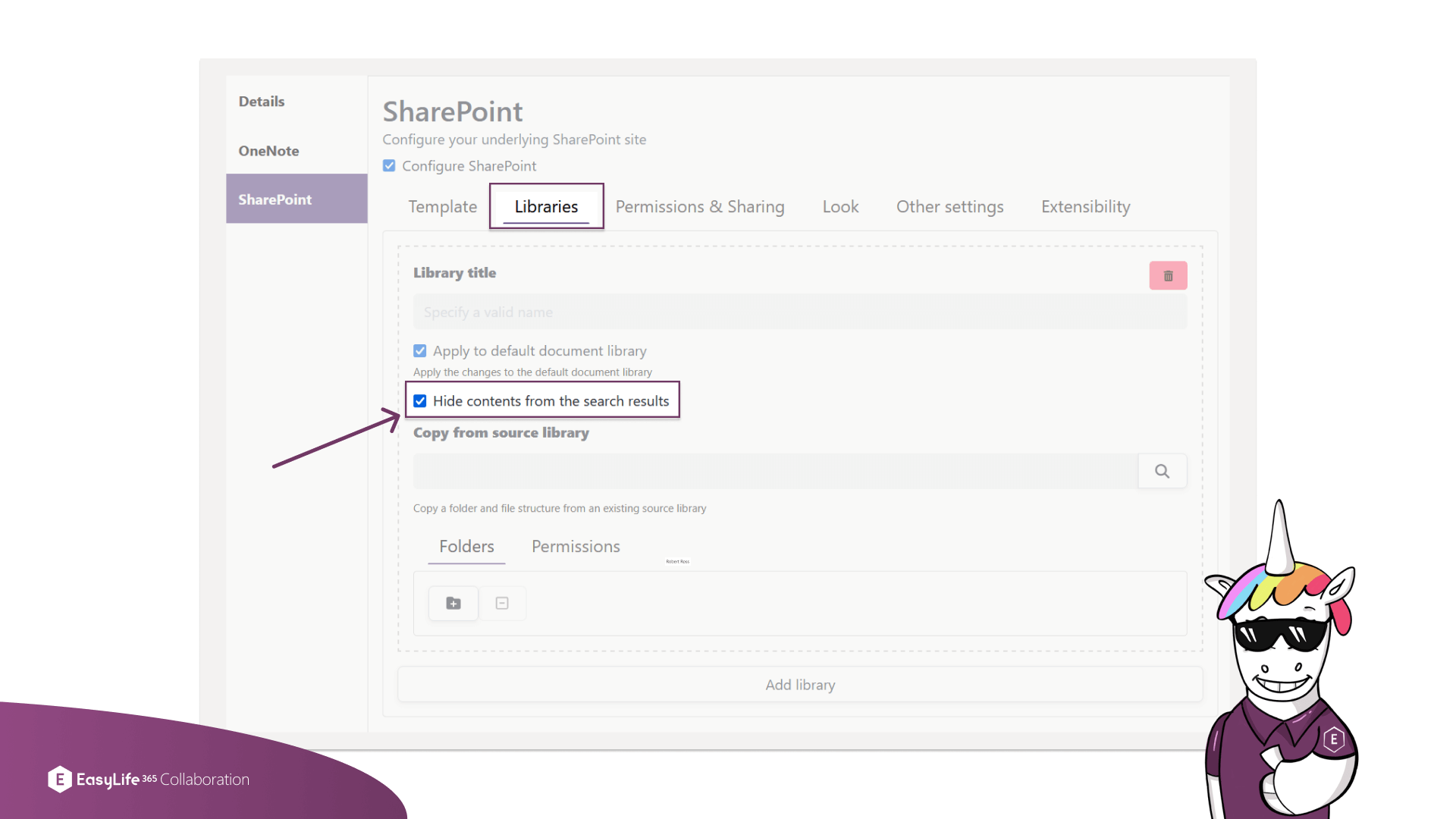 EasyLife 365 Collaboration – Library-level Search Override