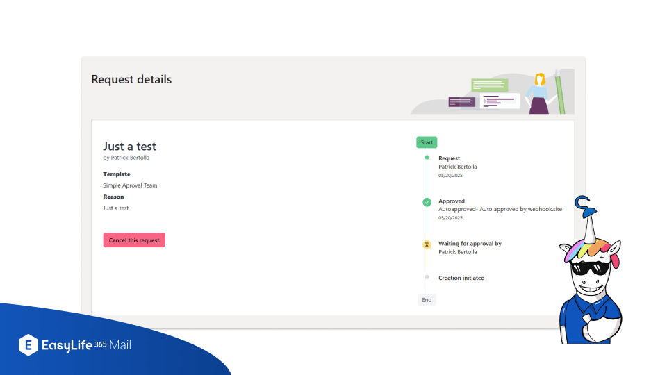 EasyLife 365 Mail - Webhook-Controlled Approval Workflows
